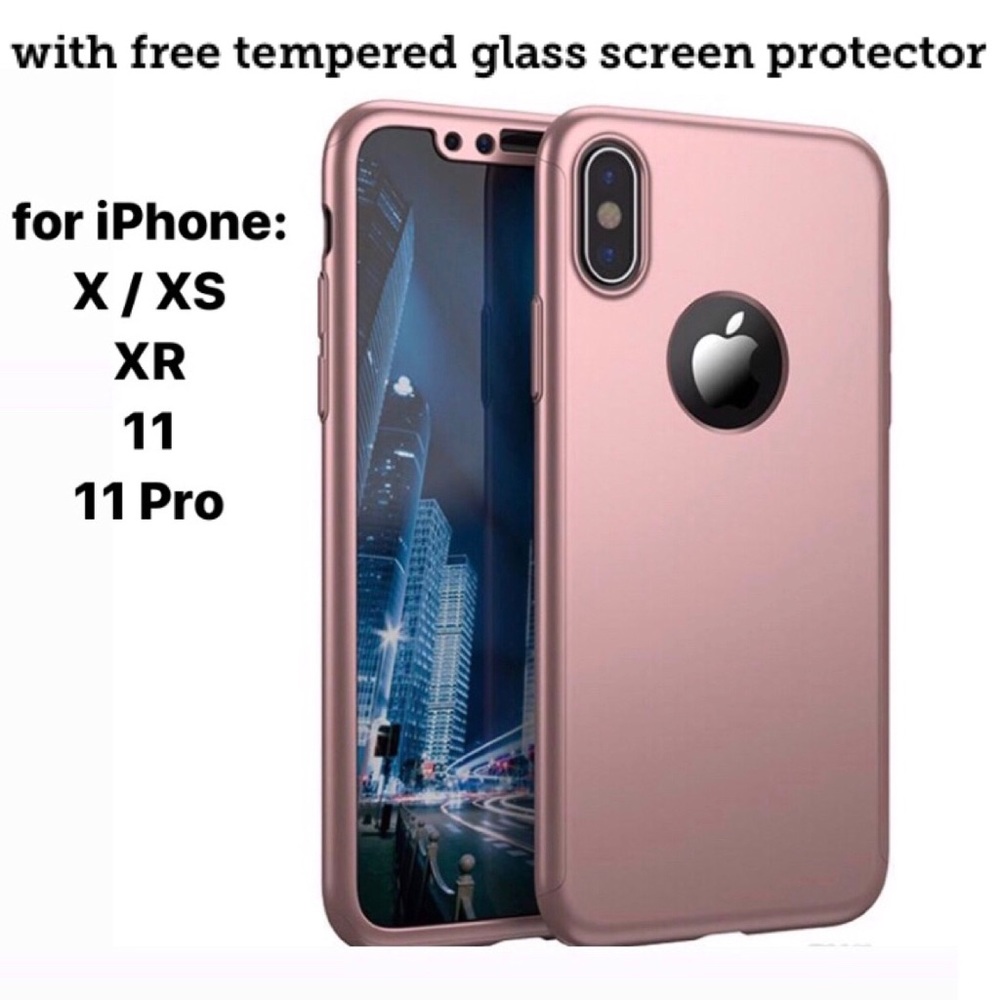 iPhone X/Xs/11/11 Pro 360 Case & Tempered Glass